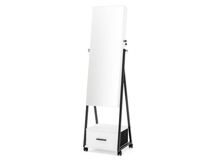 SCHMUCKSCHRANK mit Spiegel Weiß