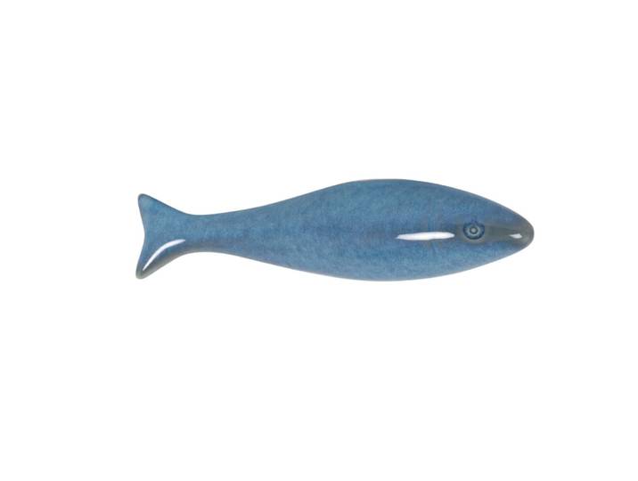 Deko-Figur Sardine aus Steingut, blau