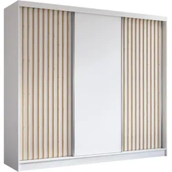 SCHWEBETÜRENSCHRANK LAMELLO 240/216/61 cm 3-türig Weiß