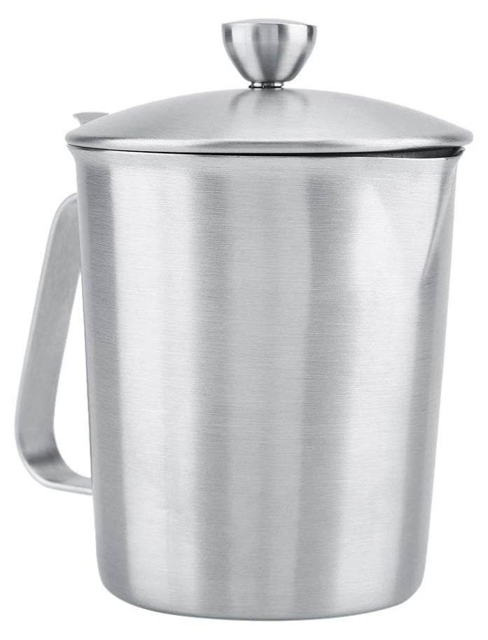 Dripio RVS melkopschuimer met deksel en maatverdeling, 500 ml