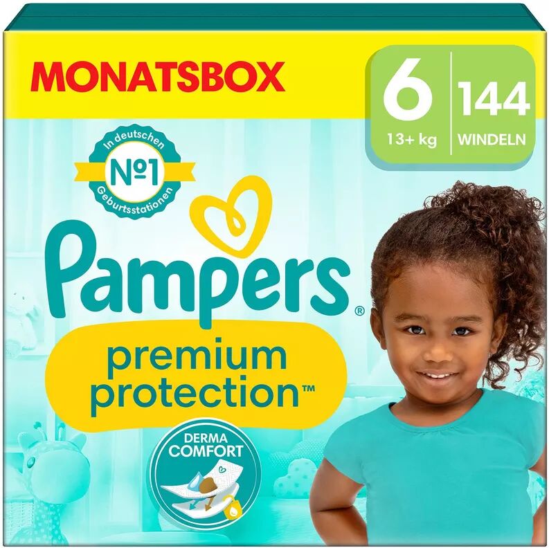 Pampers - Premium Protection Grösse 6, Monatsbox, Premium Protection Gr.6 Extra Large 13+kg Monatsbox, 144STK