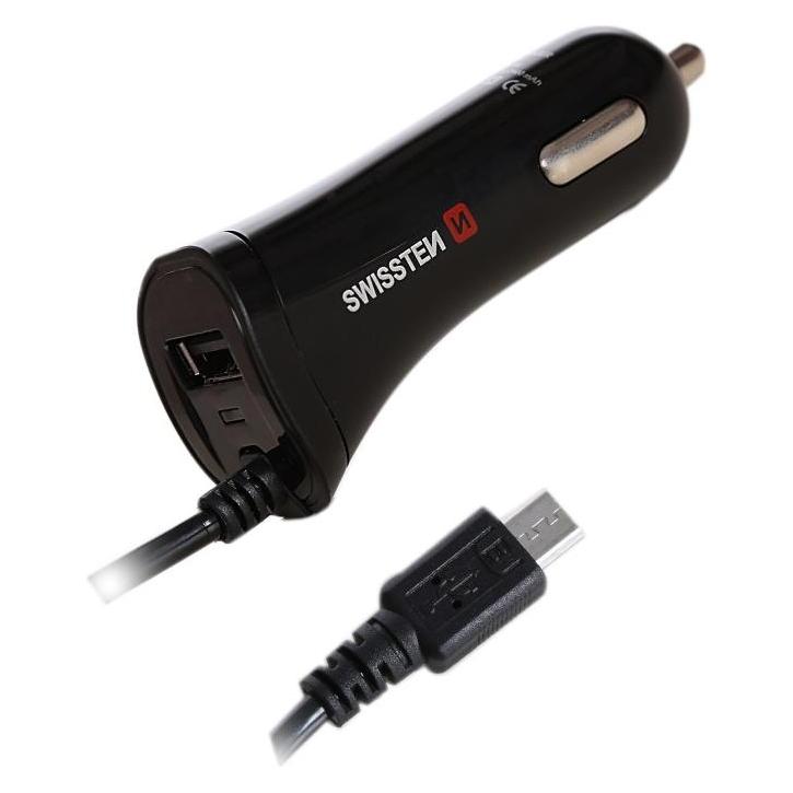 Swissten USB Autoladegerät Micro-USB und USB 2,4A Power (20111000)
