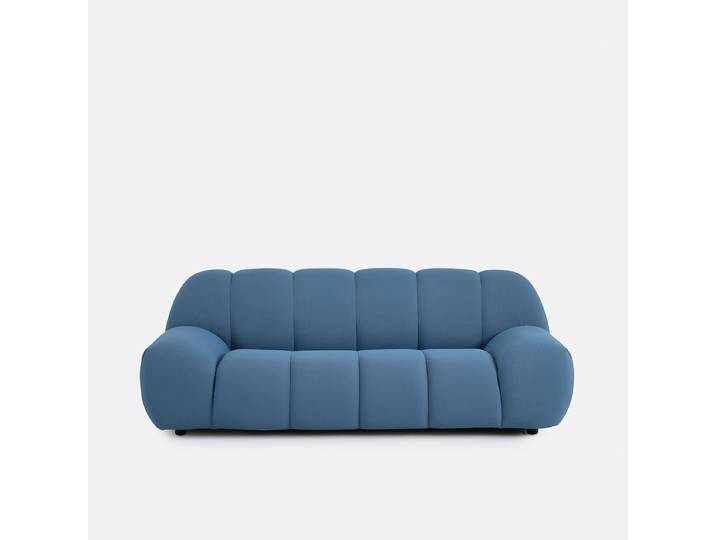 LA REDOUTE Canapé droit, 3 places, en tissu matelassé, NURIA Bleu