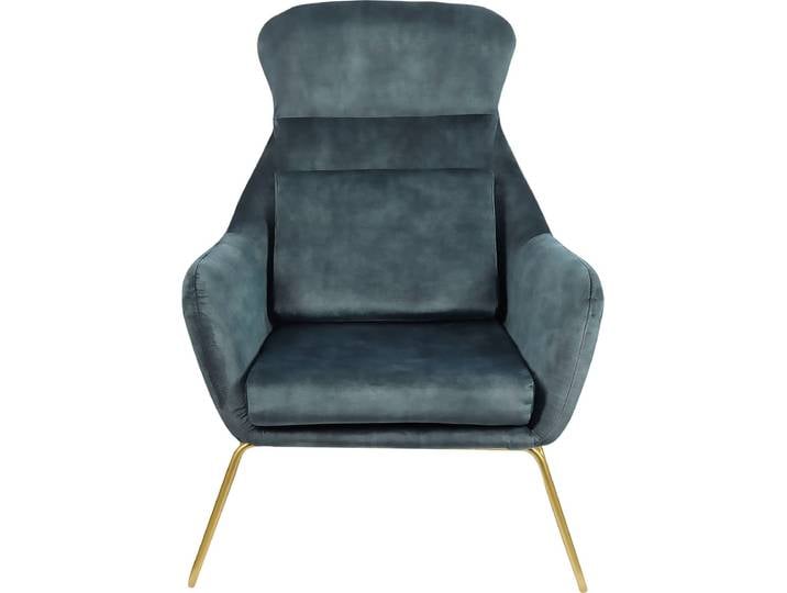 Relaxsessel SALESFEVER Budoni Entspannung pur: Polstersessel , blau (blau, messing), B:73cm H:102cm T:80cm, Samtvelours (100% Polyester), Metall, Sessel, Relaxsessel, inklusive Rückenkissen