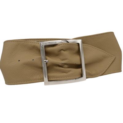 Ledergürtel ANNAMATONI "AnnaMatoni Ledergürtel Lona Ledergürtel Lona", Damen, Gr. TW90 - 105cm Gesamtlänge, beige (beige 130), 100% Leder, Gürtel Ledergürtel