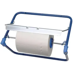 Putztuchabroller (aus Metall) für Wandmontage blau