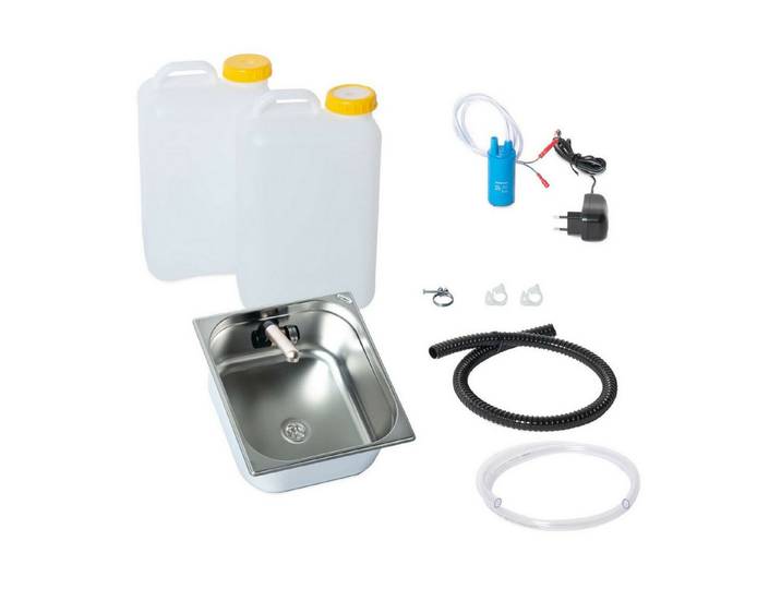 ad-ideen Waschbecken 230V Camping Spüle Bausatz 354x325x150 Integ. Reisemobil Womo T5 T7