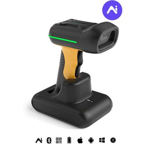 Inateck Barcode-Scanner BCST-75S_black, kabellos, USB, Bluetooth, Funk, 2D Imager, Handscanner, mit Basisstation