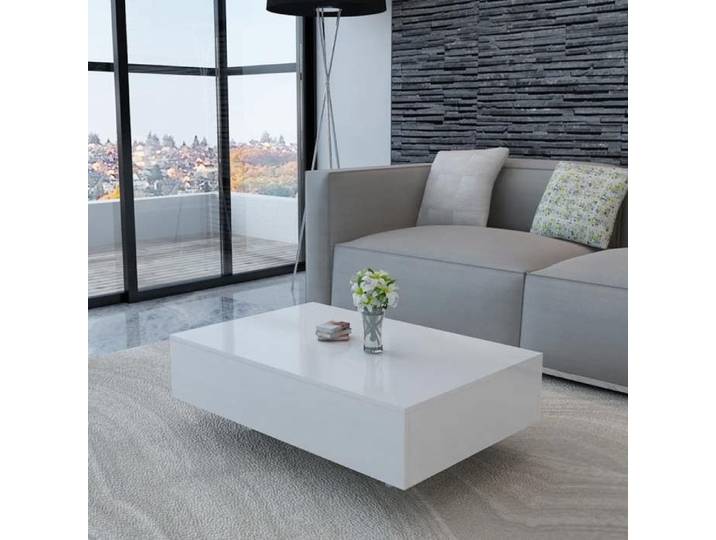 Table basse-Table de salon blanc brillant 812083