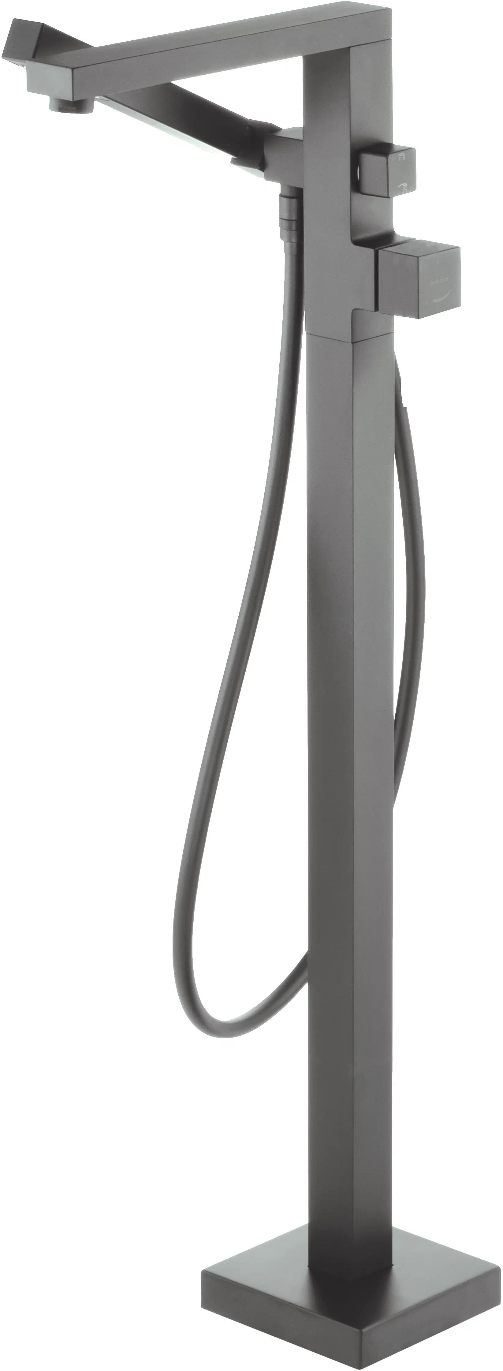 Wannenarmatur, freistehend, mit Duschset - titanium