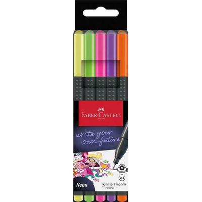 Faber-Castell Fineliner Grip Finepen neon 5er Set