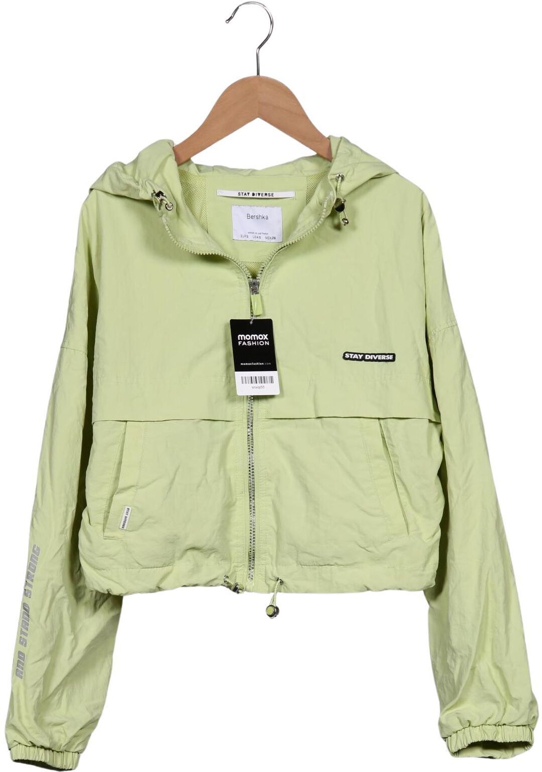 bershka Damen Jacke, Hellgrün, Gr. S, Synthetik - Second Hand
