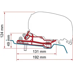Fiamma Adapter Ford Transit L3 H3 für F80 Markisen