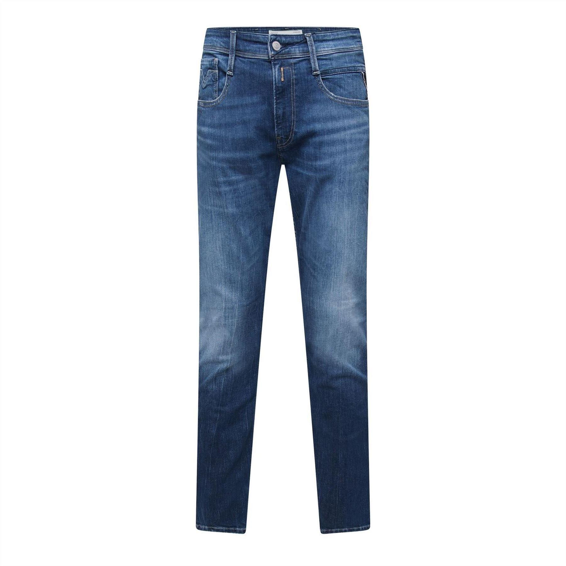 Replay Slim-fit herenjeans van Anbass van een katoenmix (Blauw)