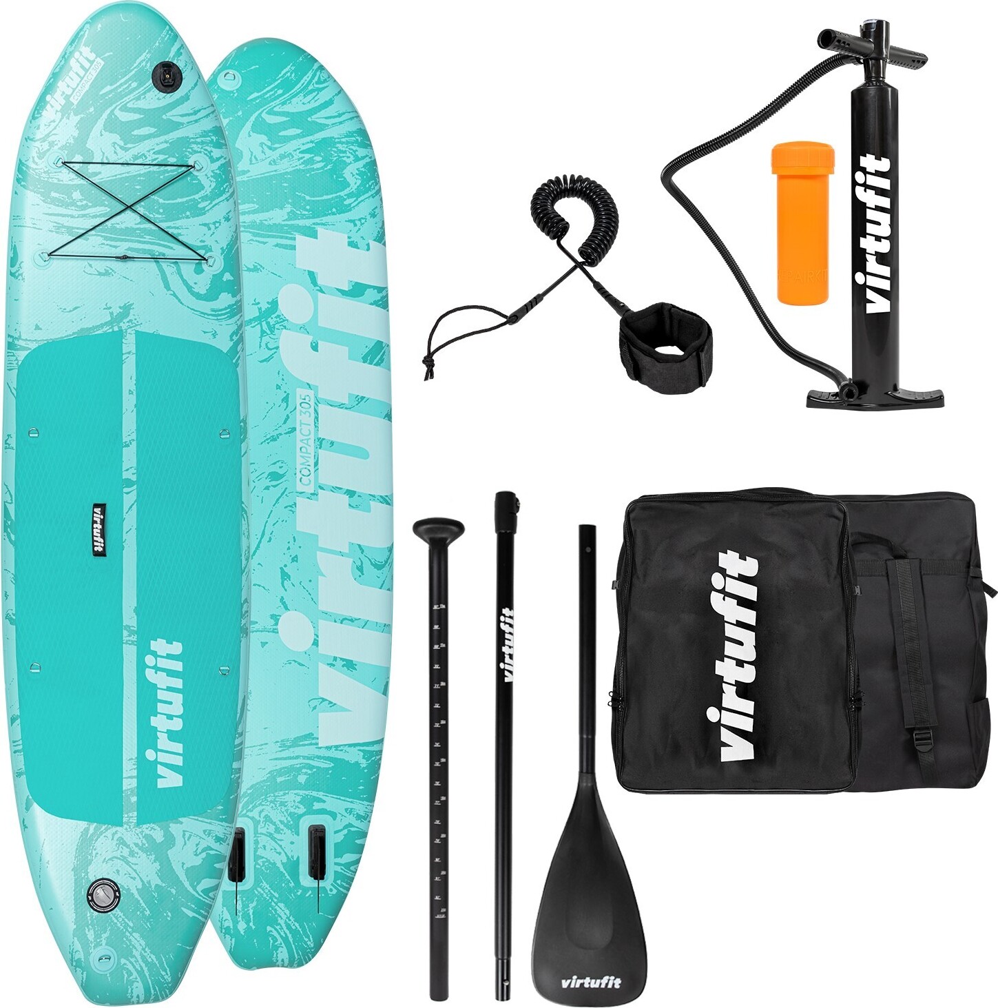 VirtuFit Supboard Ocean Compact 305 - Türkis - Mit Zubehör und Tragetasche