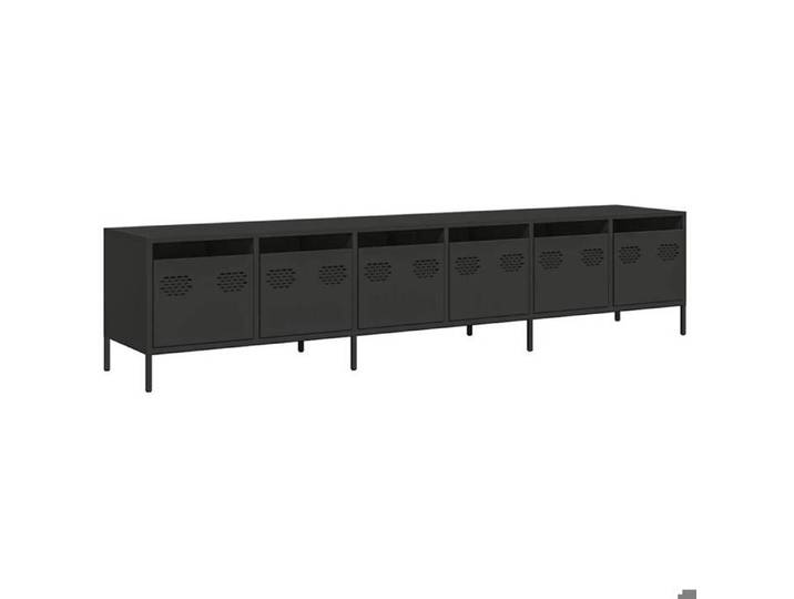 Console TV VENT-FLASH - Banc TV Meuble TV - noir 202x39x43 5 cm acier laminé à froid - Meuble de Salon（22723）ZLH