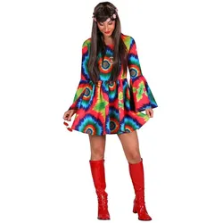 Thetru 70er Hippie Kleid Daisy, Batik (M)
