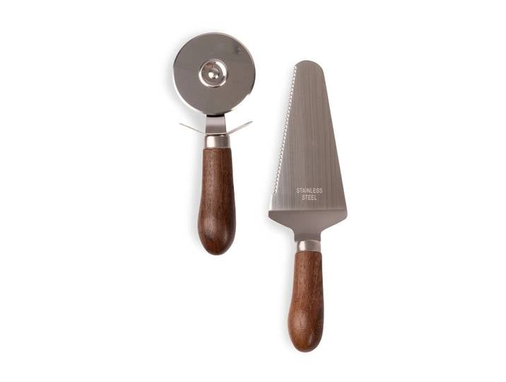 Sagaform Ensemble pour quiche et pizza Astrid Marron-argent
