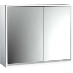 emco loft Lichtspiegelschrank, 800mm, 2 Türen, Aufputzmodell, aluminium/spiegel, 979805110, Ausführung: breite Tür links