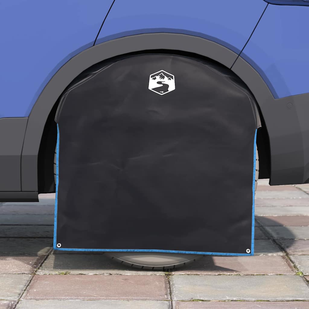 vidaXL Enjoliveur Noir et Bleu 108 x 76 cm oxford