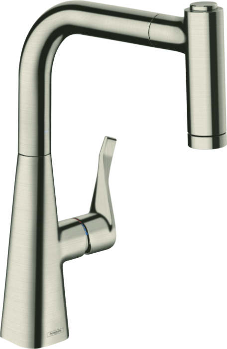 Hansgrohe Metris M7116-H220 Küchenarmatur 73800800 Edelstahl-Optik, mit sBox, mit Ausziehbrause