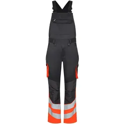 Warnschutz Latzhose "3547-319" Safety leicht UV-Schutz - 48 - anthrazit/orange