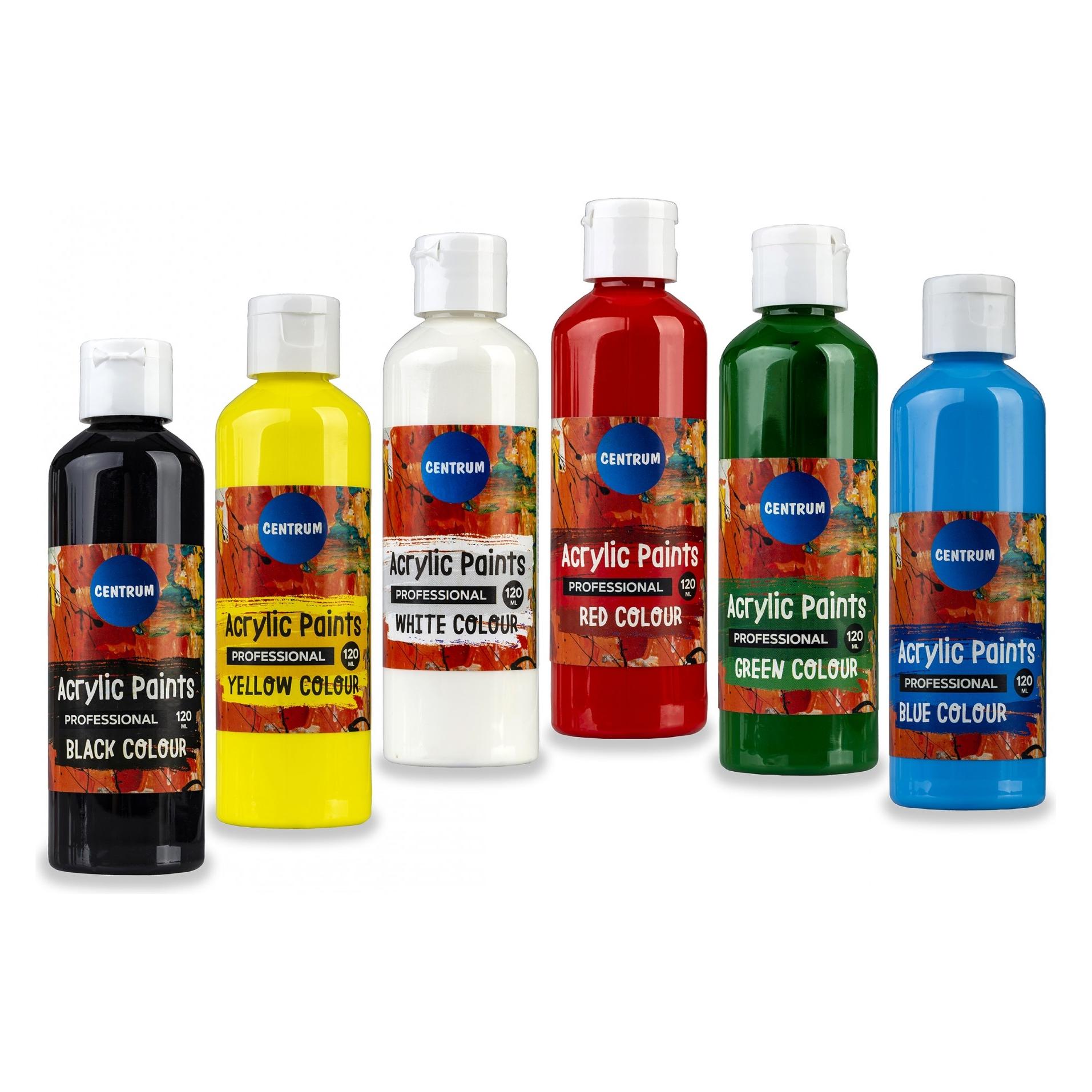 Centrum Akrylfarve 120ml. flaske. SORT (120 ml) (80925)