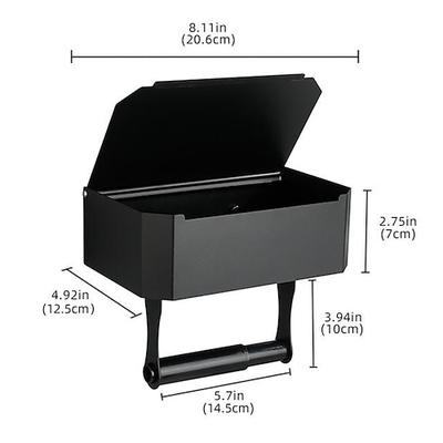 Toilettenpapierhalter mit Aufbewahrung und Ablage, mattschwarzer Badezimmer-Toilettenpapierhalter, Wandhalterung, Spülbarer Feuchttuchspender aus Edelstahl – verstecken Sie Ihre Tücher vor Blicken