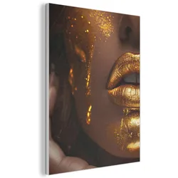 AKUSTIKBILD Frau - Gold - Luxus - Porträt Wandbilder 60x80 cm