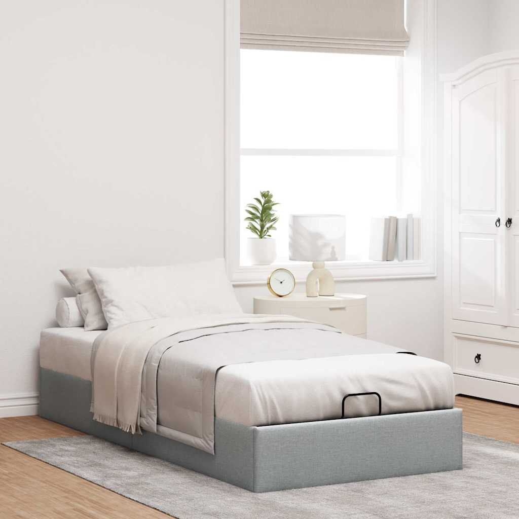 Latitude Run Ayssa Upholstered Bed Frame Light Grey Single (3')