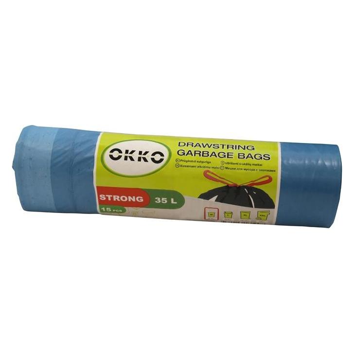 Okko Garbage Bags Str Blue Ds 35l 15pcs (15x, 35 l) (33046969)