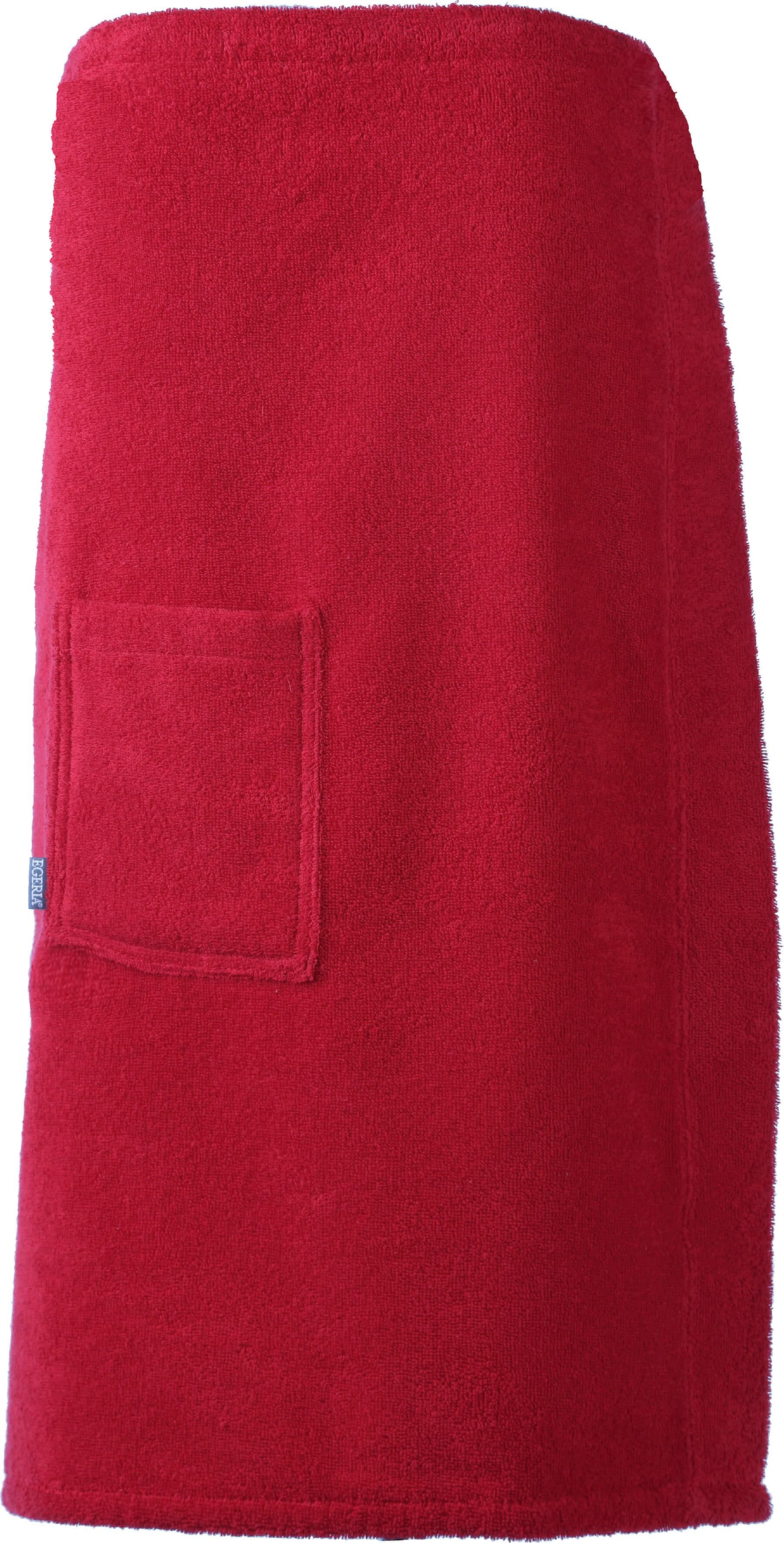 Sarong EGERIA "Aron, ideal für Sauna & Spa", rot, L:77cm, Walkfrottee, Hausmäntel, Sarong, mit Knöpfen, reine Baumwolle, One-Size