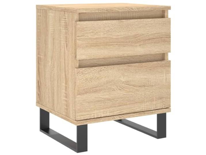LMTYOENFG Nachttisch Sonoma-Eiche 40x35x50 cm Nachtschrank Vielseitige Nachtkonsole fürs Schlafzimmer mit Schublade, Schrankfach und soliden Metallbeinen für saubere Ordnung.