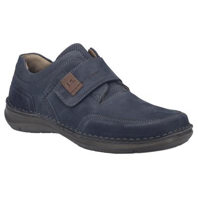 Klettschuh JOSEF SEIBEL "New Anvers 83", Herren, Gr. 41, Leder, blau (dunkelblau indigio), Schuhe Klettschuh, Slipper, Komfortschuh in extraweiter Form