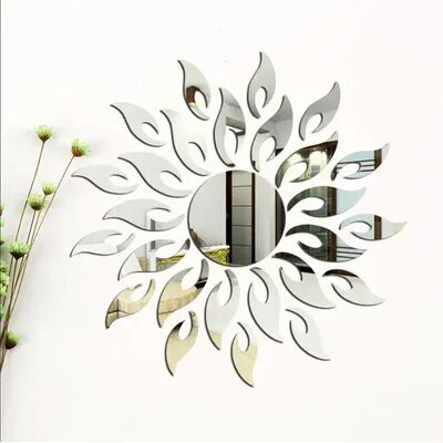Perfect Picks Market Sunflower Wall Sticker Acrylic Mirror Wall Decor Self Adhesive Floral Accent 8