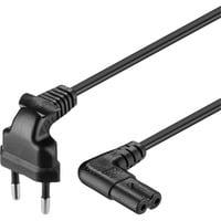 Netzkabel Eurostecker 90° schwarz, 3 Meter