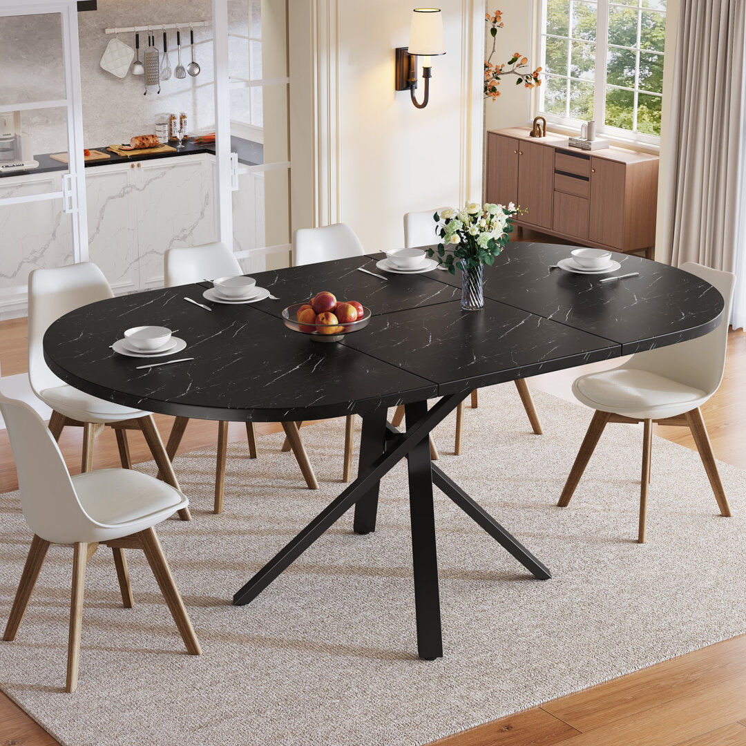 Rio Dining Table with Steel Base Black