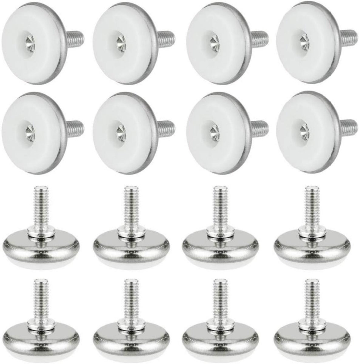TOVBMUP Verstelbare meubelvoeten, 30 stuks, M6 x 30 mm, zwart en zilver