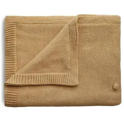 Mushie, Babydecke, Strickdecke Dots Mustard Melange (100 x 80 cm)