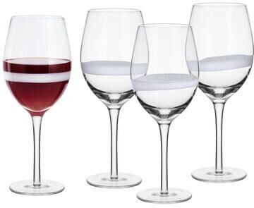 Fitz and Floyd Set of 4 Organic Band Red Wine Glasses, 20 Oz - 20-oz