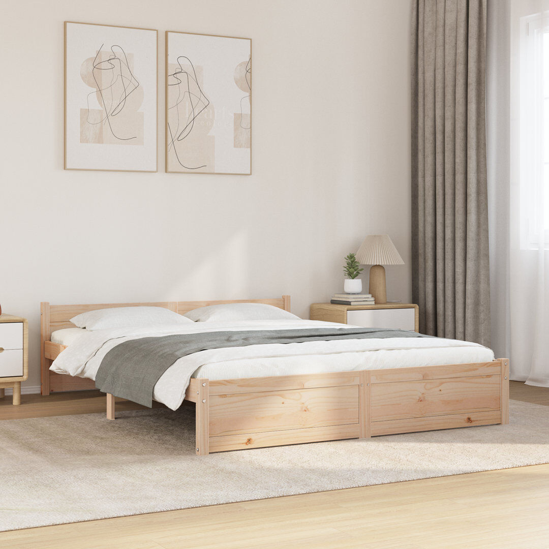 Marlow Home Co. Winside Solid Wood Bed Brown Double (4'6)