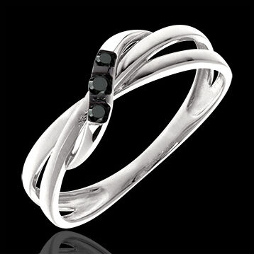 Edenly Ring Trilogie WeiÃŸgold mit schwarzen Diamanten