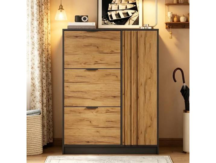 Meuble à chaussures compact-100x30x130cm- rangement entrée moderne
