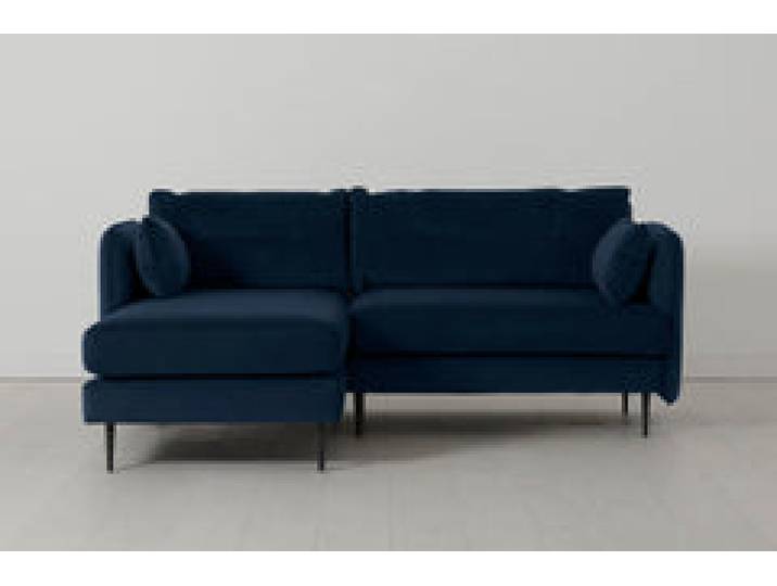 Model 19 Dreisitzer Chaiselongue-Sofa (Links), Indigoblau