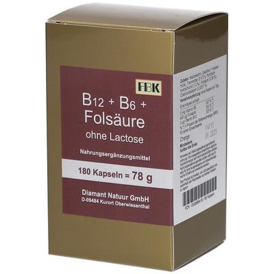 B12+B6+Folsäure ohne Lactose Kapseln 180 St