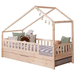 Hausbett Lou m. Zusatzbett ca. 140x200 cm Holz
