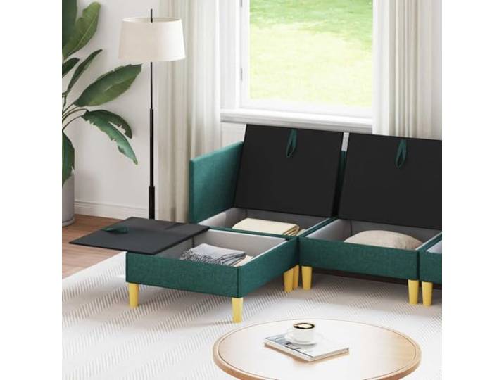 KTHLBRH Modulares Sofa-Set, 5-teilig, dunkelgrün Mit verstecktem Stauraum, strapazierfähigem Stoff, zeitgenössisches Design, einfache Wartung