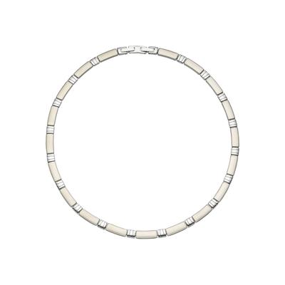 Collier JOBO, silber (edelstahlfarben), Halsketten, Damen, Edelstahl, L: 47, Collier, Edelstahl 47 cm
