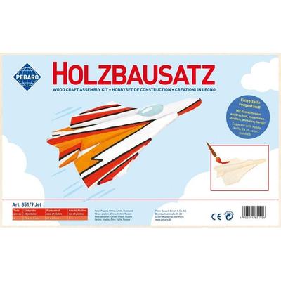 PEBARO 851/9 - Holzbausatz Jet, 3 Teile, Holzkunstruktion zum Zusammenstecken