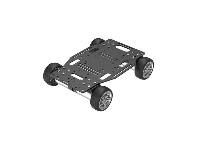 Châssis de voiture en métal pour robot programmable, charge de 5kg, version électrique, moteur de codage, voiture intelligente, quatre roues motrices, gravure sur roues motrices